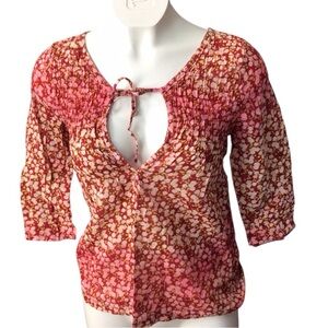 Hollister Pink Floral Blouse size small